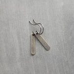 Small Silver Dangle Earrings, dark silver oval earrings, tag dangle, antique silver tag, rustic pewter finish, oval tag, flat little dangle