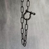 Matte Black Chunky Necklace, matt black chain, thick front clasp necklace, large oval paperclip chain, screw shackle big horseshoe clasp