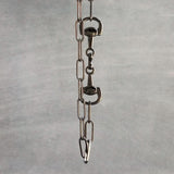 Snaffle Bit Necklace, gunmetal paperclip chain, thick chunky oval link chain, silver black horse necklace D ring snaffle equestrian necklace