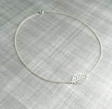 Silver Leaf Necklace, silver filigree necklace, leaf pendant, cut out leaf necklace, leaf outline necklace, delicate leaf small modern leaf - Constant Baubling