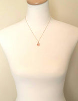 Rose Gold Lily Necklace, small lily necklace, rose gold chain, freshwater pearl necklace, rose gold flower pendant bridal jewelry calla lily - Constant Baubling