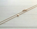Dot Necklace - rose gold dot necklace, tiny circle necklace, tiny round charm necklace, small circle necklace, small round pendant, cylinder - Constant Baubling
