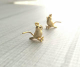 Baby Bird Earrings, tiny gold birds, gold chick earring, chick jewelry, chickadee charms, small bird dangles, spring earring, Easter gift - Constant Baubling