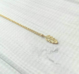 Little Feather Necklace - gold small pendant symbol charm - simple minimalist delicate fine chain - symbolic tiny bird plume - petite leaf - Constant Baubling