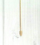 Little Feather Necklace - gold small pendant symbol charm - simple minimalist delicate fine chain - symbolic tiny bird plume - petite leaf - Constant Baubling