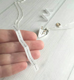Best Friend Necklace - silver heart locket/quote saying/silver initial letter monogram charm pendant - love gift sister mother daughter - Constant Baubling