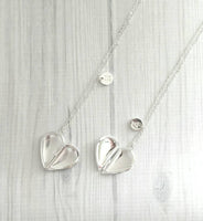 Best Friend Necklace - silver heart locket/quote saying/silver initial letter monogram charm pendant - love gift sister mother daughter - Constant Baubling