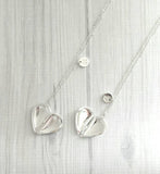 Best Friend Necklace - silver heart locket/quote saying/silver initial letter monogram charm pendant - love gift sister mother daughter - Constant Baubling