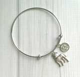 Pit Bull Bracelet, pittie jewelry, pit bull mom, silver bangle bracelet, pit bull dog bracelet, personalized bracelet American Terrier puppy - Constant Baubling