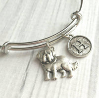 St Bernard Bracelet, dog mom jewelry, St Bernard jewelry, St Bernard gift, silver bangle bracelet, pet dog charm, Saint Bernard bracelet - Constant Baubling