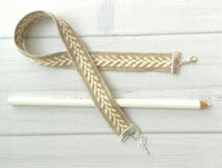 Wide Wrap Bracelet, braided bracelet, double wrap, oatmeal beige cream white, sweater bracelet, silver adjustable, arrow bracelet knit style - Constant Baubling
