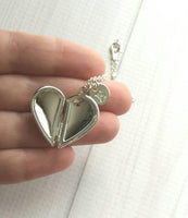 Best Friend Necklace - silver heart locket/quote saying/silver initial letter monogram charm pendant - love gift sister mother daughter - Constant Baubling