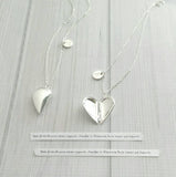Best Friend Necklace - silver heart locket/quote saying/silver initial letter monogram charm pendant - love gift sister mother daughter - Constant Baubling