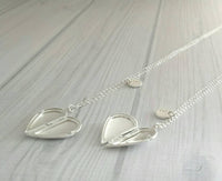 Best Friend Necklace - silver heart locket/quote saying/silver initial letter monogram charm pendant - love gift sister mother daughter - Constant Baubling