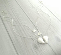 Best Friend Necklace - silver heart locket/quote saying/silver initial letter monogram charm pendant - love gift sister mother daughter - Constant Baubling