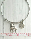 Pit Bull Bracelet, pittie jewelry, pit bull mom, silver bangle bracelet, pit bull dog bracelet, personalized bracelet American Terrier puppy - Constant Baubling