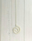Whirlwind Necklace - silver spiral curl pendant of princess crown wire swirl - intricate filigree unique fancy coil - delicate thin chain - Constant Baubling