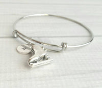 Figure Skating Bracelet, ice skate bracelet, ice skater gift, ice skater jewelry, figure skate bracelet, letter charm bracelet personalized - Constant Baubling