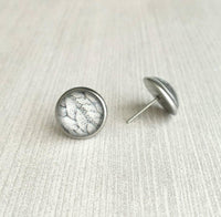 Sweater Earring, grey sweater earring, cable knit earring, winter stud, grey winter earring, winter stud, cozy earring, gray stud earring - Constant Baubling