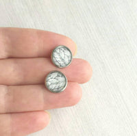 Sweater Earring, grey sweater earring, cable knit earring, winter stud, grey winter earring, winter stud, cozy earring, gray stud earring - Constant Baubling