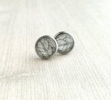 Sweater Earring, grey sweater earring, cable knit earring, winter stud, grey winter earring, winter stud, cozy earring, gray stud earring - Constant Baubling
