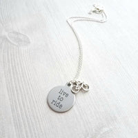 Bicycle Necklace, bike necklace, silver bike necklace, bicycle pendant, bicycle charm, bike pendant, cyclist necklace, live to ride, cycling - Constant Baubling