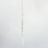 Fringe Necklace, silver tassel necklace, silver stick necklace, dangle stick necklace, silver layering necklace, hanging bar necklace, chain - Constant Baubling