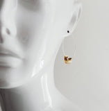 Sterling Silver Hoop Earrings, silver circle earring, semicircle, gold half circle, mixed metal earring, thin silver hoop, modern hoop - Constant Baubling