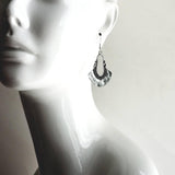 Bohemian Silver Earrings - antique/oxidized style Bali ball edge design detail - lightweight semicircle, unique boho gift idea - Constant Baubling