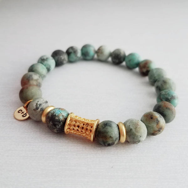 Certified African Turquoise 8mm Natural Stone Bracelet– Imeora