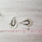 Bohemian Silver Earrings - antique/oxidized style Bali ball edge design detail - lightweight semicircle, unique boho gift idea - Constant Baubling