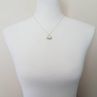 Rain Cloud Necklace, silver cloud necklace, cloud outline, cloud pendant, raindrop dangles, blue raindrops rainy weather storm rain necklace - Constant Baubling