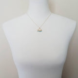 Rain Cloud Necklace, silver cloud necklace, cloud outline, cloud pendant, raindrop dangles, blue raindrops rainy weather storm rain necklace - Constant Baubling