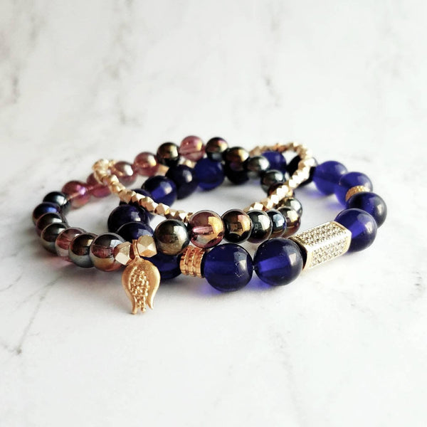 Crow Bead Bracelet, designer style bracelet, large bead tie on cord, big  bead bracelet, ugly color bracelet, pony roller beads, chunky beads