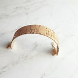 Wood Bracelet - wide cork cuff & gold adjustable chain, wood bangle, cork bangle, cork bracelet, woof cuff, cork cuff, wide bracelet, unisex - Constant Baubling