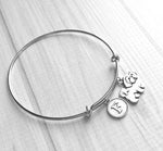 Shih Tzu Bracelet - bangle adjustable double loop pet dog charm - personalized letter initial monogram - shihtzu shihtsu shitzu shit tzu tsu - Constant Baubling