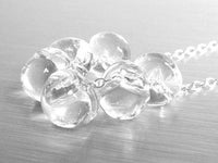 Water Necklace, clear glass drops, clear teardrop, silver chain, delicate chain, minimalist necklace, clear glass bead small glass tear drop - Constant Baubling