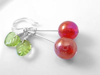 Michigan Cherry Earrings, .925 sterling silver earrings, sweet cherry earrings, fruit earrings, silver cherry earrings, cherry jewelry North - Constant Baubling