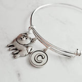 Chow Chow Charm Bracelet - adjustable looped bangle pet dog - personalized letter initial monogram - lion dog Songshi/Tang Quan puppy - Constant Baubling