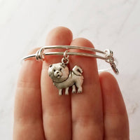 Chow Chow Charm Bracelet - adjustable looped bangle pet dog - personalized letter initial monogram - lion dog Songshi/Tang Quan puppy - Constant Baubling
