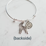 Boxer Dog Bracelet - silver adjustable bangle double loop pet charm - personalized letter initial monogram - handmade Boxer puppy jewelry - Constant Baubling