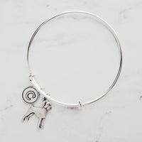 Boxer Dog Bracelet - silver adjustable bangle double loop pet charm - personalized letter initial monogram - handmade Boxer puppy jewelry - Constant Baubling
