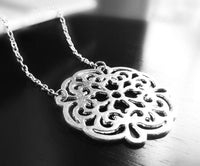 Silver Medallion Earrings, large silver earring, bold silver earrings, Moroccan earrings, filigree cut out, Boho earrings, round statement - Constant Baubling