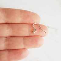 Sterling Silver Ball Earrings - tiny round drops dangle dot - simple dainty hook - delicate minimalist everyday orb small little mini sphere - Constant Baubling