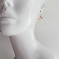 Rose Gold Bee Earring, pink bee earring, honeybee earring, insect earring, rose gold earring, little bumblebee earring, honey bee jewelry - Constant Baubling