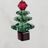 Christmas Dangle Earrings, Xmas tree earring, Christmas earring, Christmas tree earring, crystal Christmas tree, green pink Christmas tree - Constant Baubling