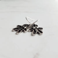 Gingerbread Men Earrings, silver Christmas earring, cookie earring, gingerbread earring, antique silver Xmas earring, bow tie gingerbread - Constant Baubling