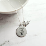 Crazy Cat Lady Necklace - silver pendant/kitty charm - small simple dainty link chain - spinster hermit humor funny handmade pet jewelry - Constant Baubling