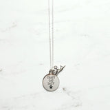 Crazy Cat Lady Necklace - silver pendant/kitty charm - small simple dainty link chain - spinster hermit humor funny handmade pet jewelry - Constant Baubling