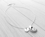 Silver Shell Necklace - seashell pendant, seashell necklace, silver seashell, beach necklace, shell pendant, letter charm, personalized - Constant Baubling